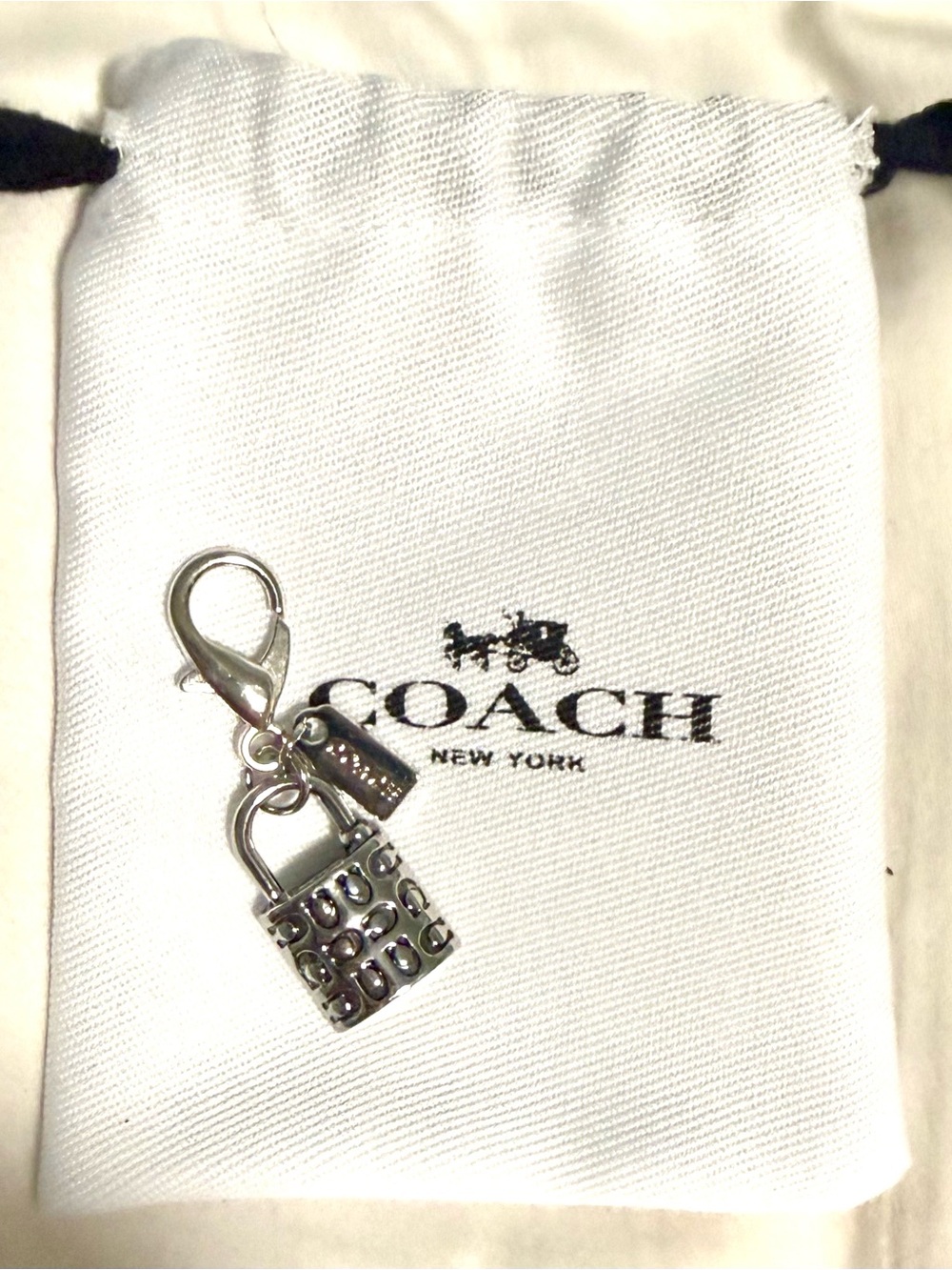 COACH Padlock Pendant or Charm with clasp and hand-tag dust bag included!